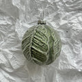 Handmade glass Christmas pendant bauble 8cm diameter green colour option