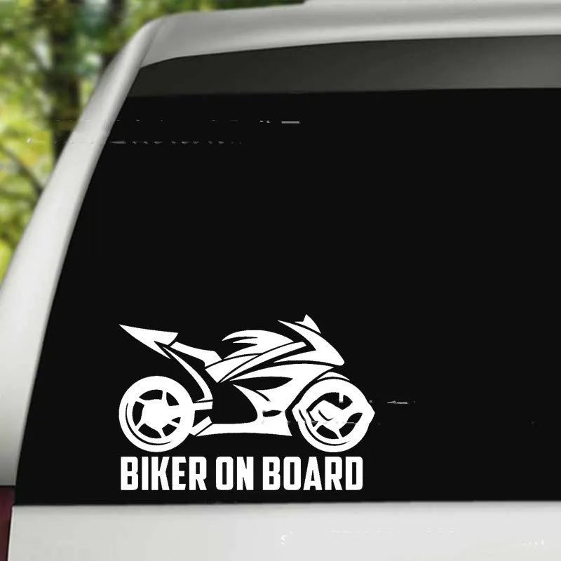 Motorcycle reflective sticker in PET material showing size options and colour variations