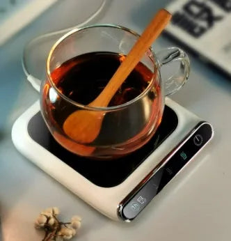 Black 5V USB mini cup warmer, 118x132mm heating coaster with three-speed constant temperature and drinking water reminder
