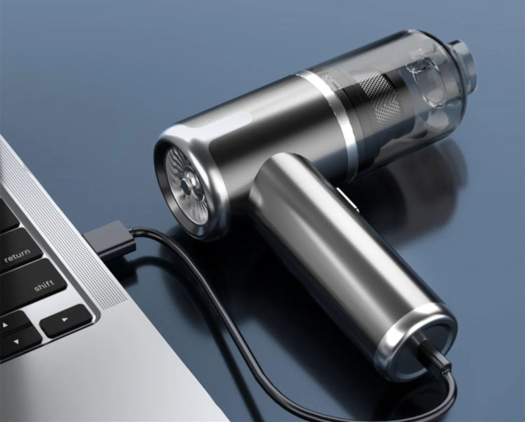 Wireless handheld car vacuum cleaner with attachments for vehicle interior cleaning