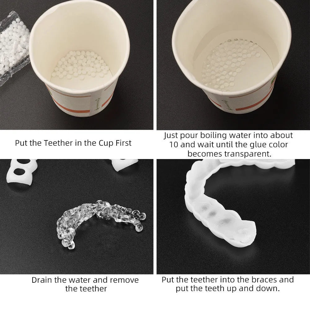 Bagged household teeth repair solid hot-soluble compound for temporary missing teeth gaps, 10g 20g 50g 100g options