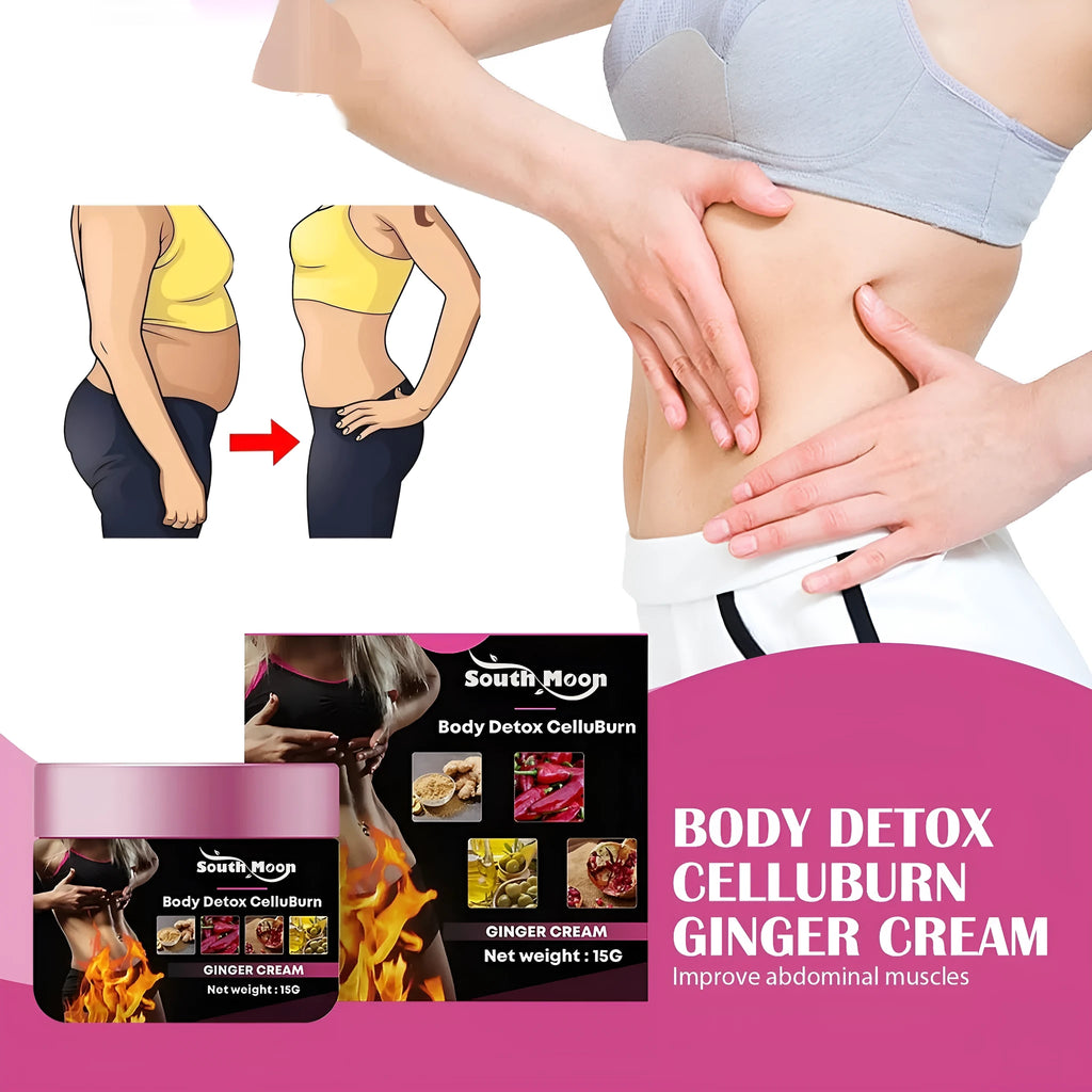 Ginger body slimming tightening cream in 15g size for thigh shaping application.