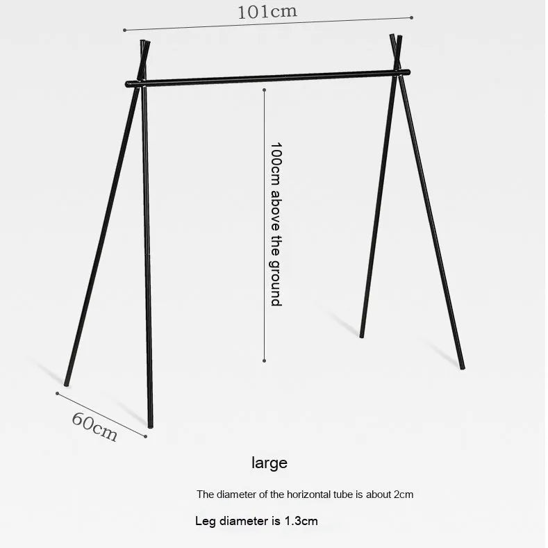 Aluminium camping clothes drying rack folded for portable travel