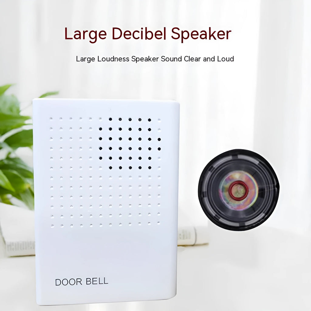 White wired battery-mounted dingdong doorbell with compact 87mm size