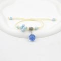 Glass bracelet with dried flowers inside 1.4cm beads in multiple colour options