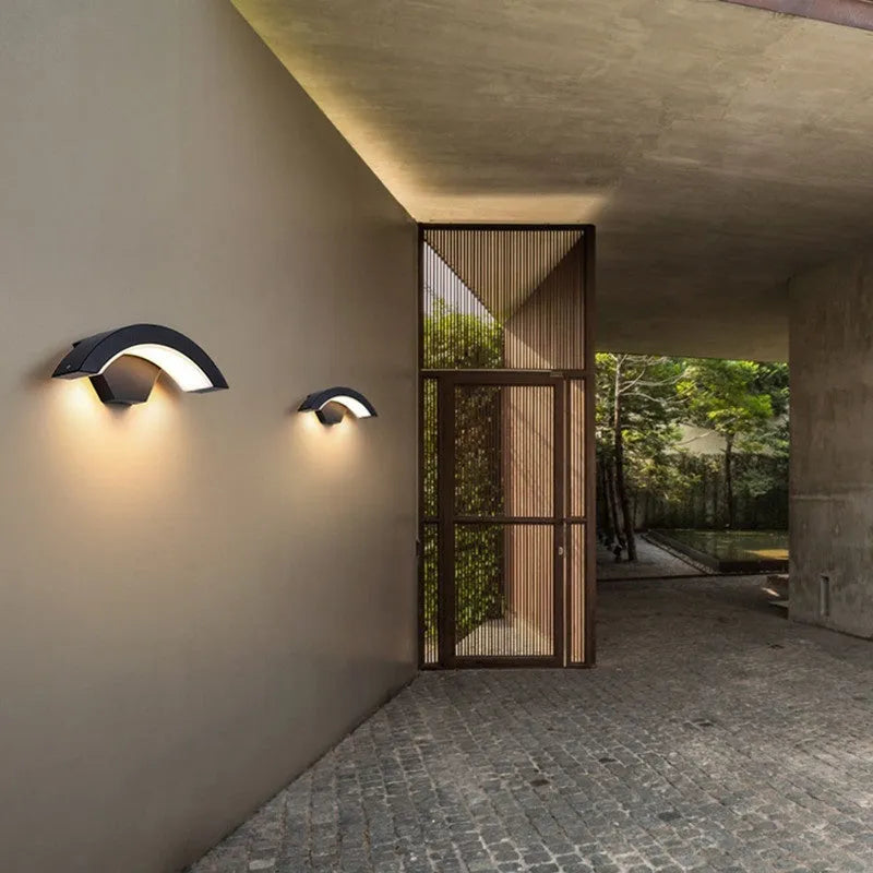 24W COB outdoor eaves wall lamp with aluminium shell and warm white light for villa entrance