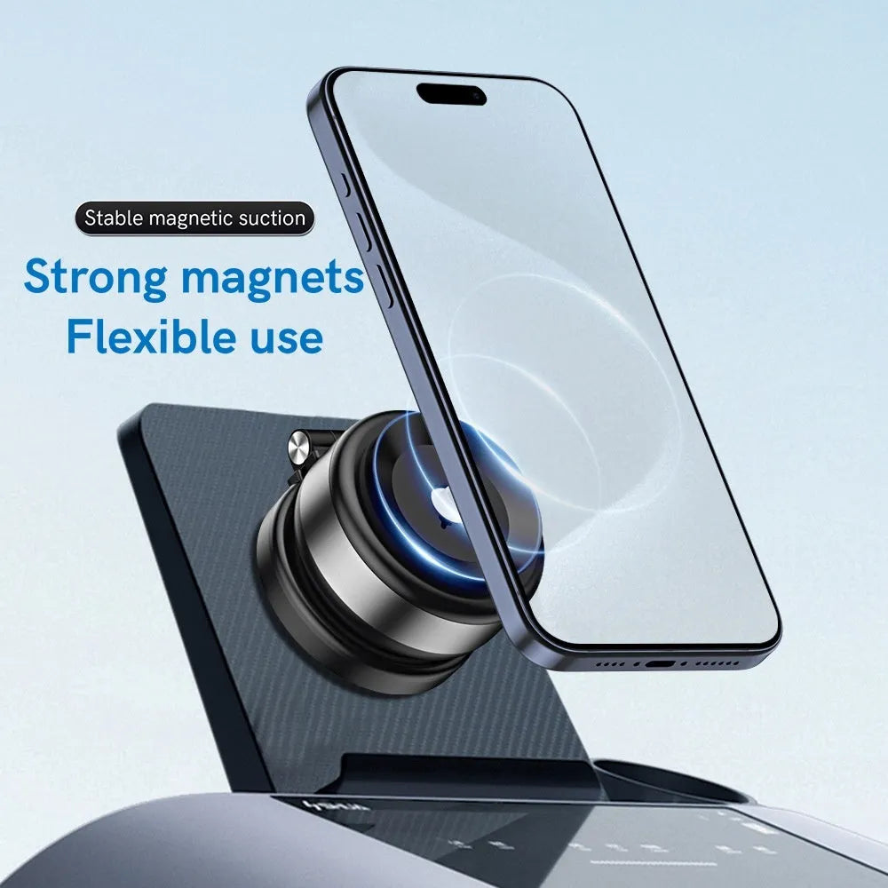 Alloy vacuum suction mobile phone bracket in silver on car dashboard for hands-free use
