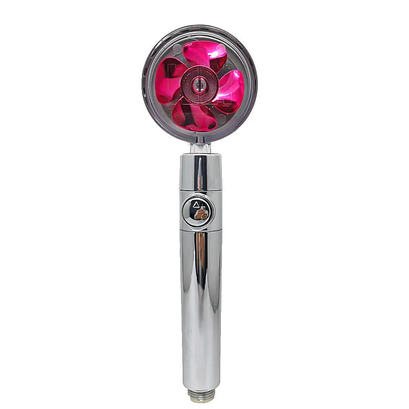 ABS water saving shower head with round head, chrome alloy finish, and 360-degree rotating joint