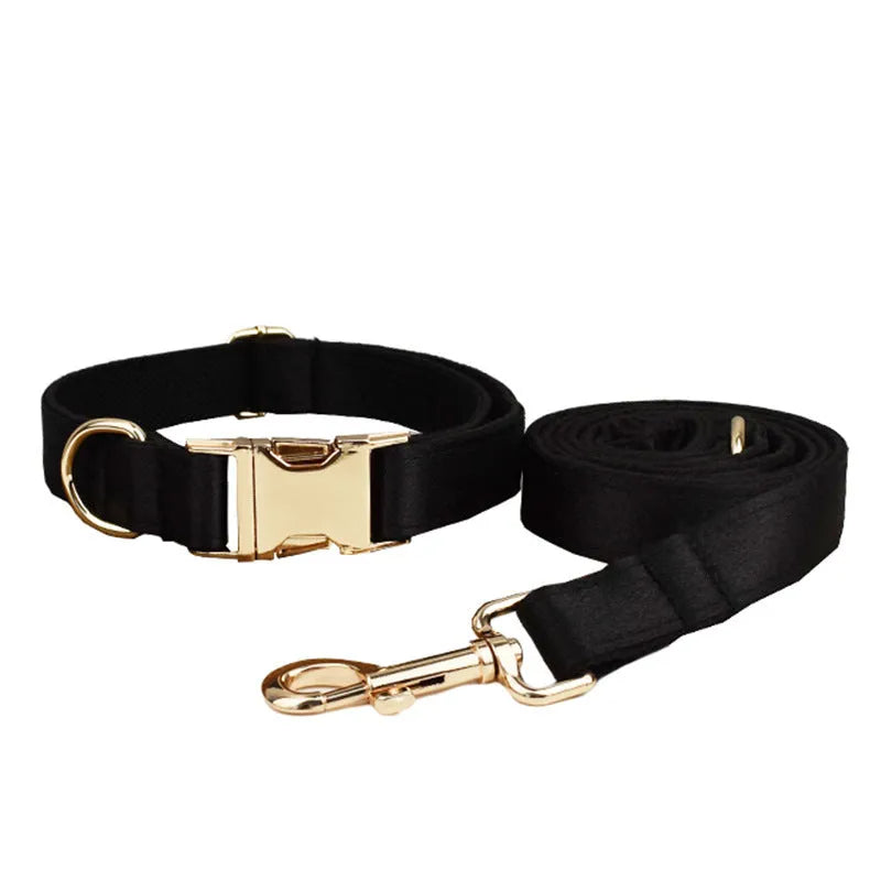 Dog harness and leash set with adjustable chest strap, matching bow, and vest accessories in fabric construction