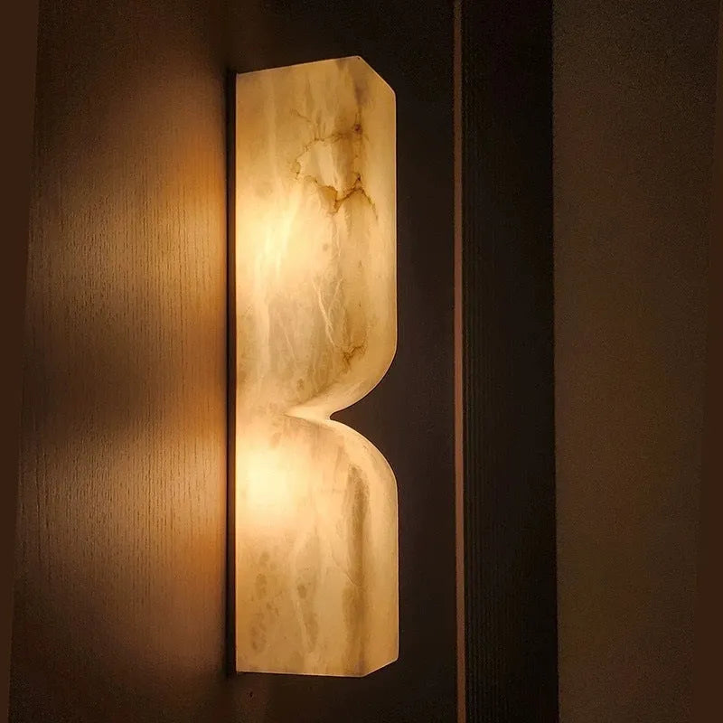 Copper Nordic wall lamp strip with warm light bedside illumination