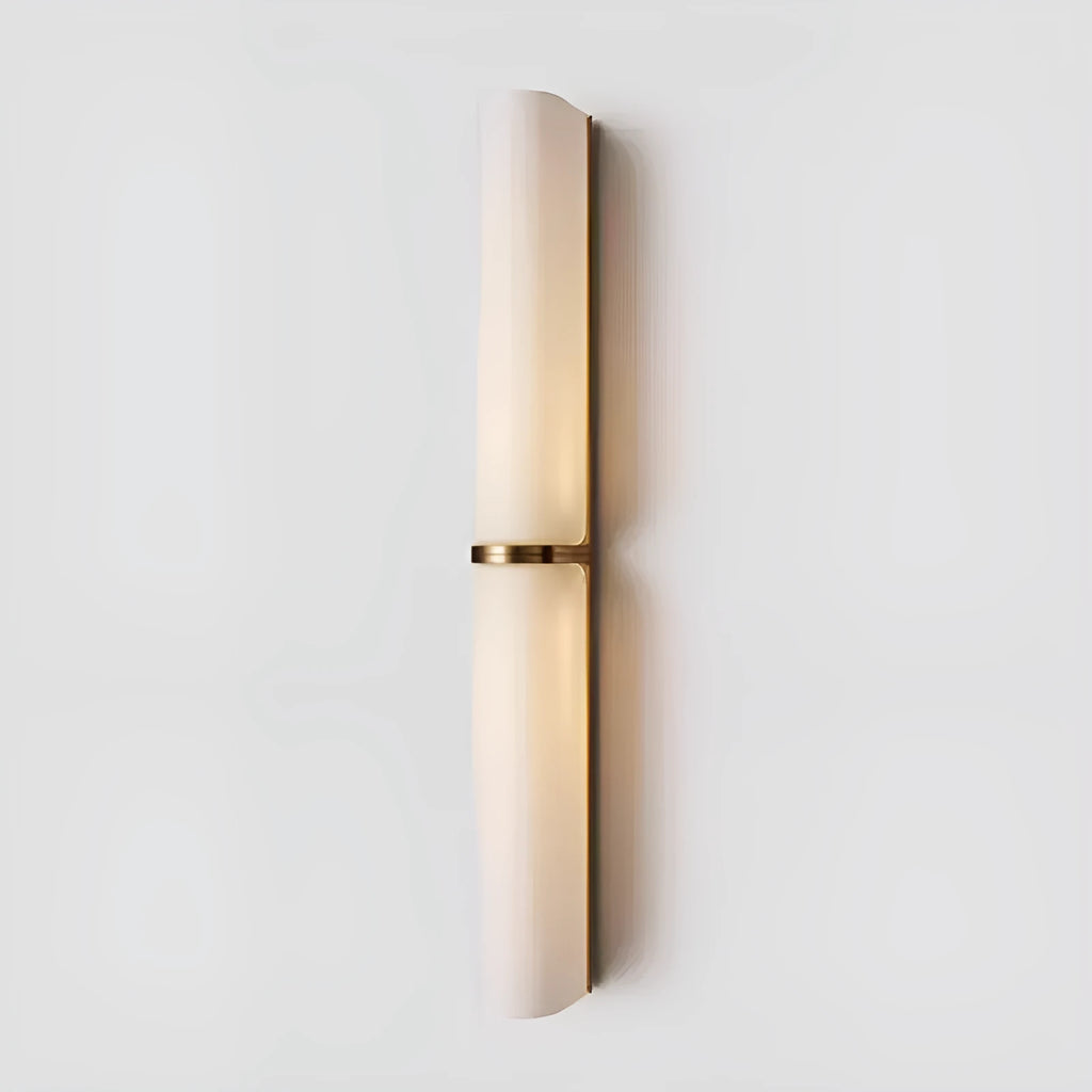 Double-headed wall lamp, copper or black ironwork with off-white or smoke grey glass, 64x610mm, 220V