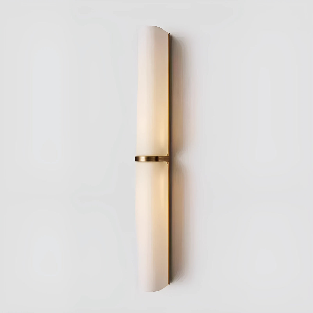 Double-headed wall lamp, copper or black ironwork with off-white or smoke grey glass, 64x610mm, 220V