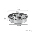 304 stainless steel rotating slow-feeding pet bowl with bone design for dogs and cats
