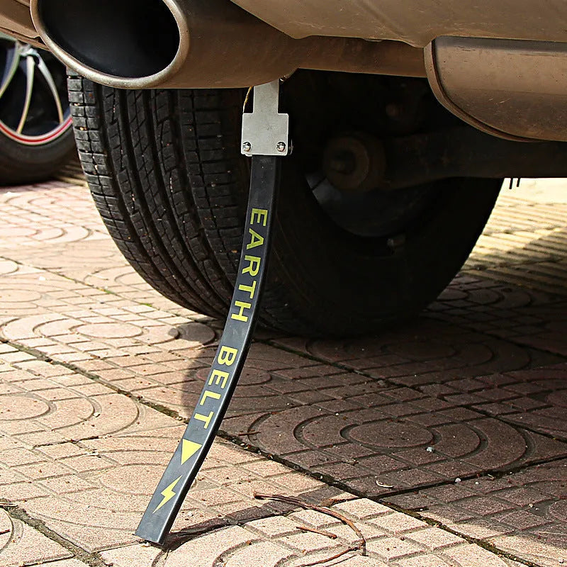 Black car electrostatic grounding chain belt measuring 370mm with rubber and copper wire construction
