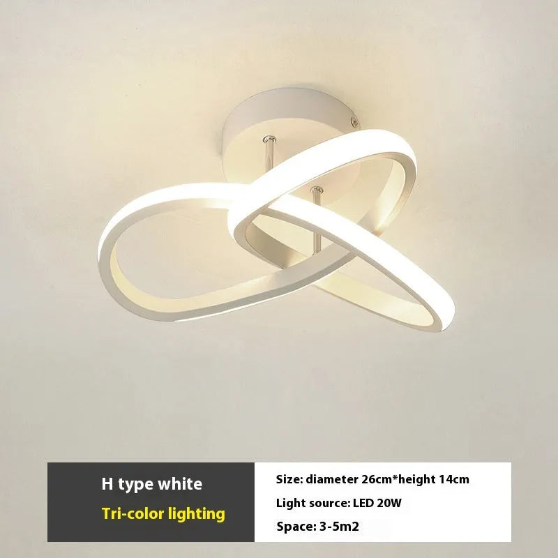 Aluminium ceiling light 280x210x60mm with special-shaped shade in black on white ceiling