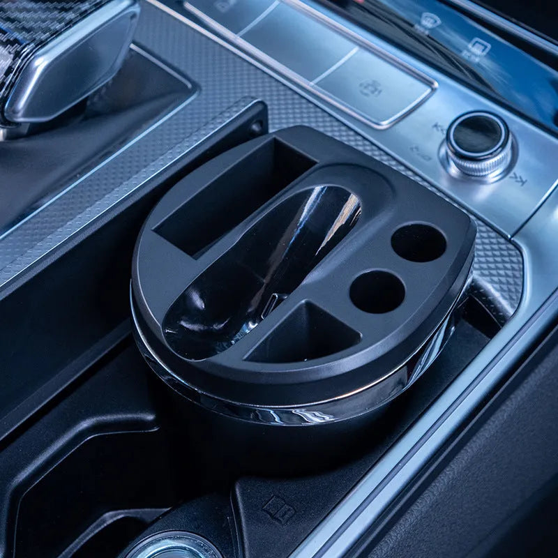 Black plastic electronic automobile ashtray charger with ABS fireproof material and bionic design