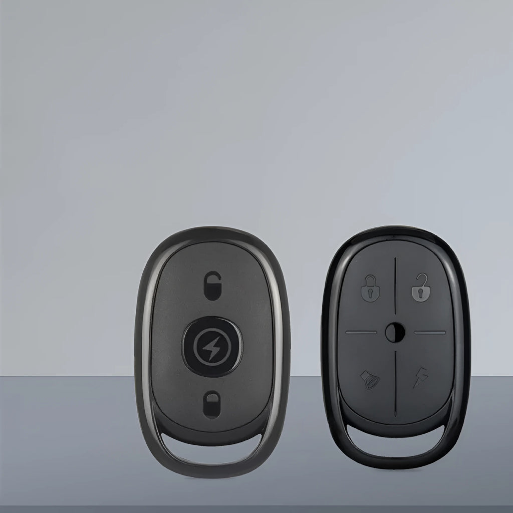 Compact black ABS wireless copy remote control with buttons for electric car gates.