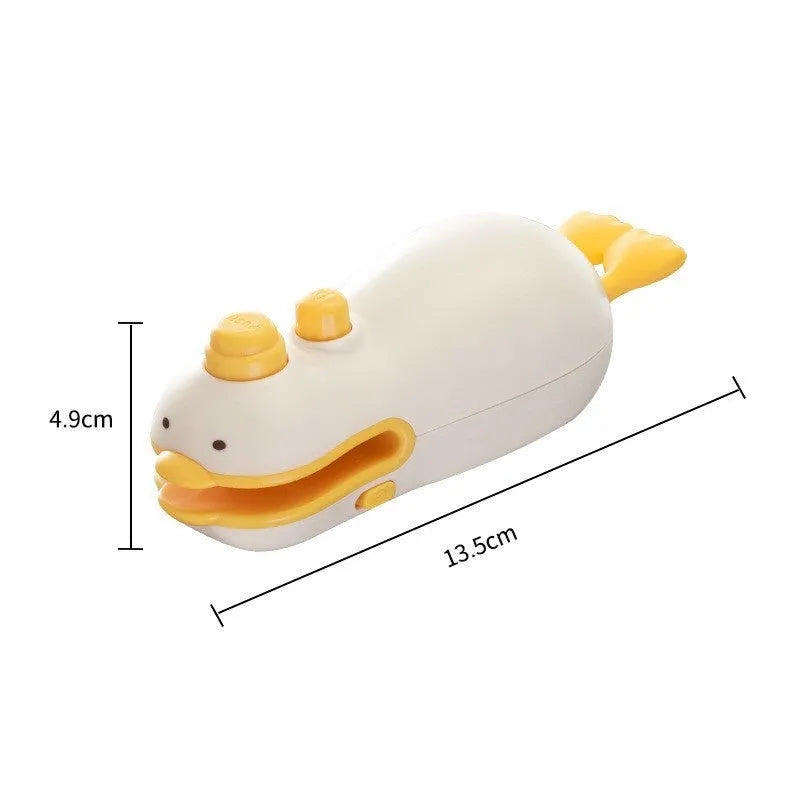 Yellow duck rechargeable sealing machine with animal jacquard design and charging cable