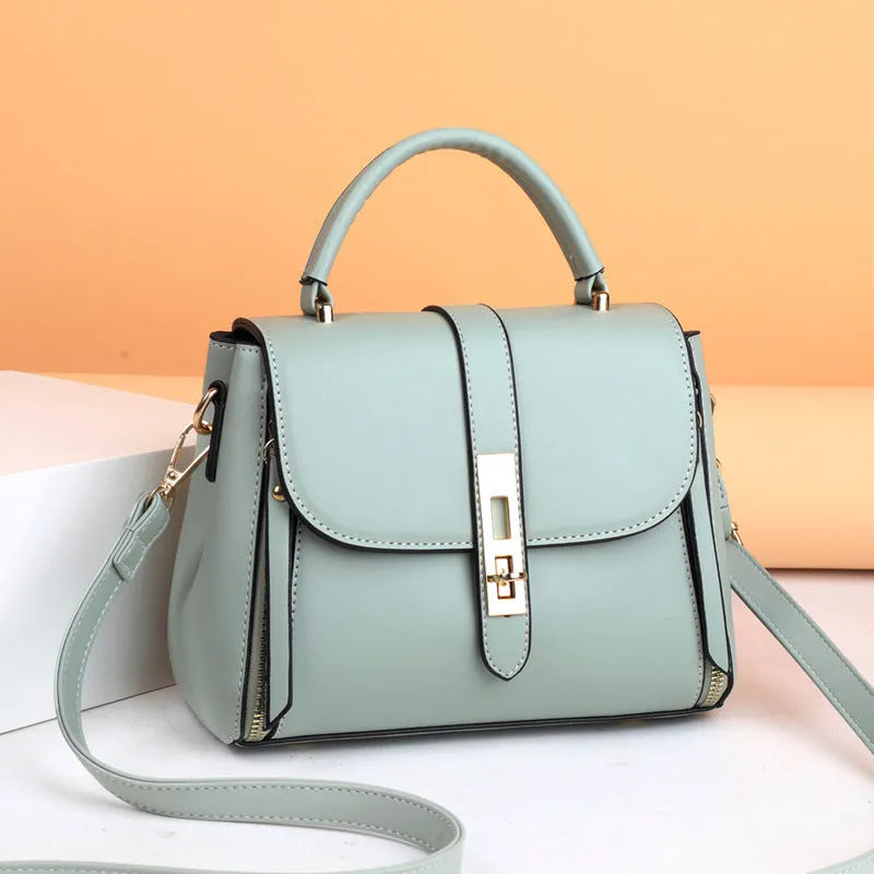 Women's soft PU leather shoulder bag in square vertical messenger style showing black colour option