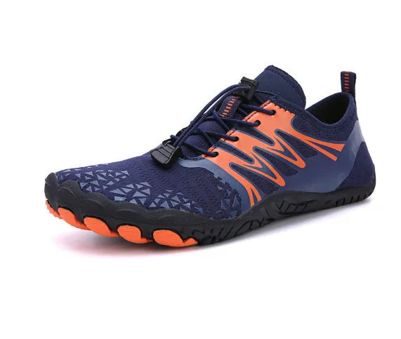 Breathable casual sports shoes with lace-up front and non-slip rubber outsole