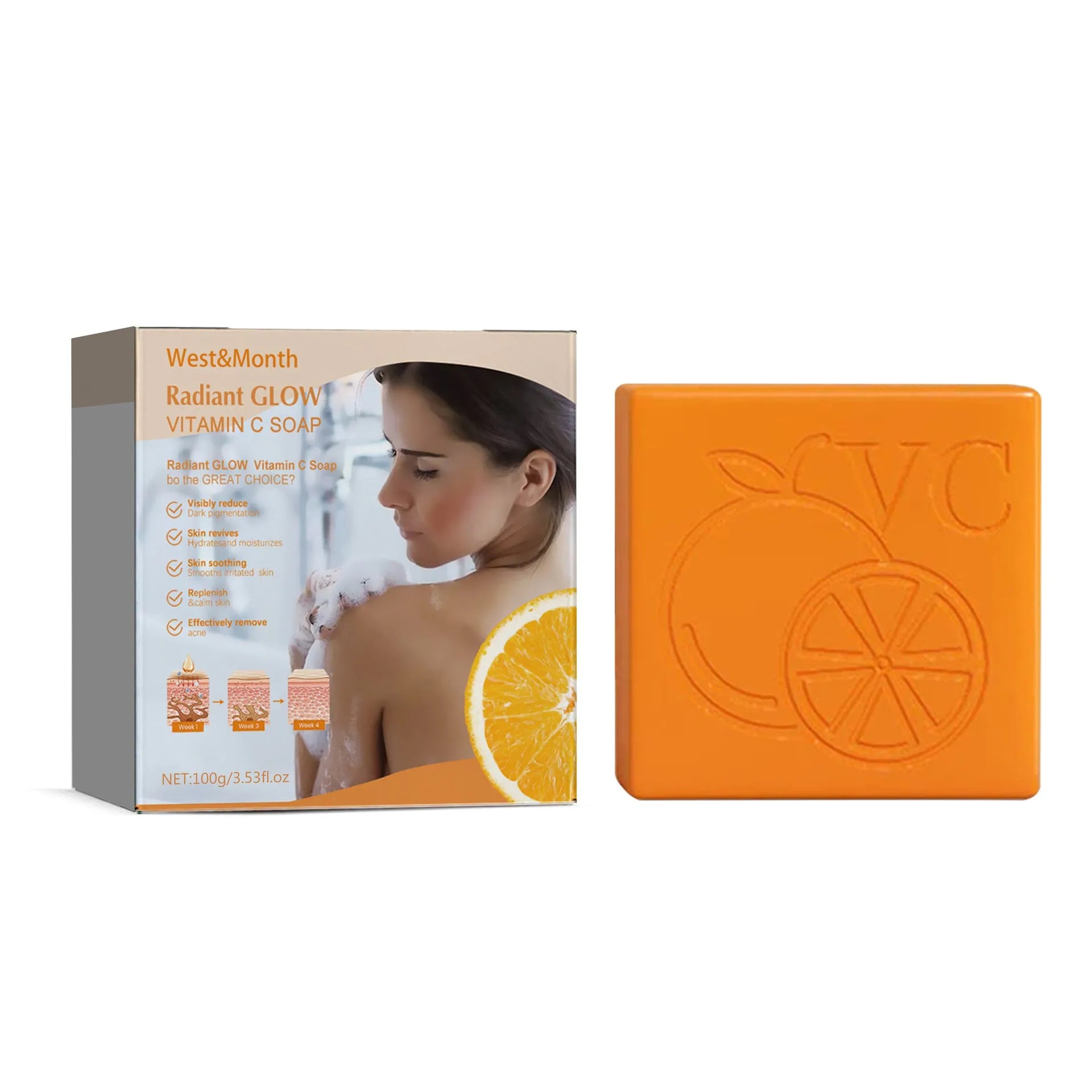 100g whitening vitamin soap bar with kojic acid, hyaluronic acid, and botanical extracts