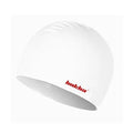 Silicone swimming cap with ear coverage in multiple colour options for waterproof head protection