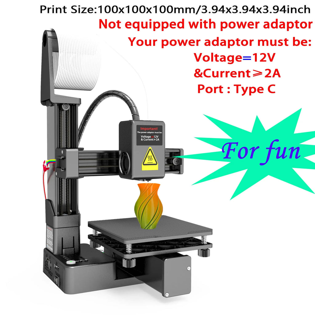 White EasyThreed K10 3D printer for entry-level TPU and PLA filament printing.