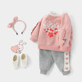 Cotton children's pullover suit for baby girl Duo Duo Love colour 95% cotton plain long sleeves trousers