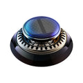 Solar-powered kinetic car air freshener with double ring rotating mechanism on car dashboard