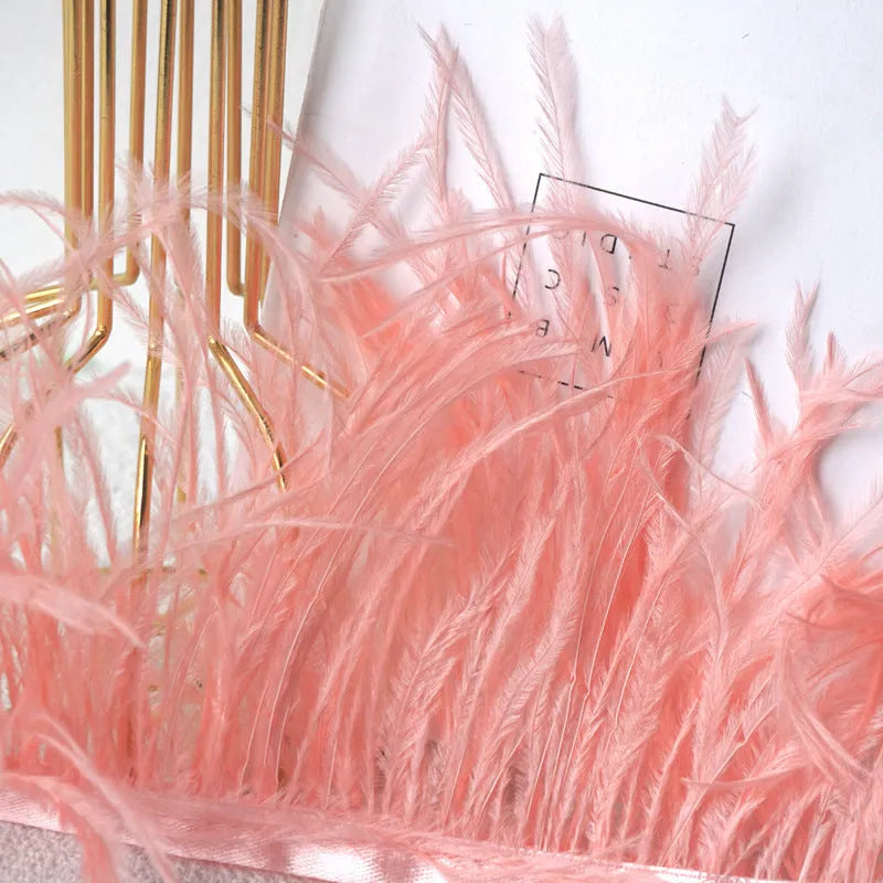 Decorative feather cloth strip DIY trim 10-15cm wide in multiple colours for clothing crafts