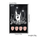 Black French manicure false nails set with 24 short almond shaped pieces in J049 colour