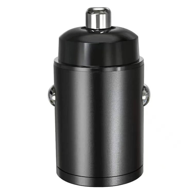 30W car cigarette lighter charger with dual PD and QC ports in zinc alloy housing