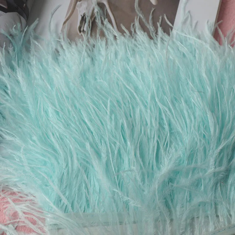 Decorative feather cloth strip DIY trim 10-15cm wide in multiple colours for clothing crafts