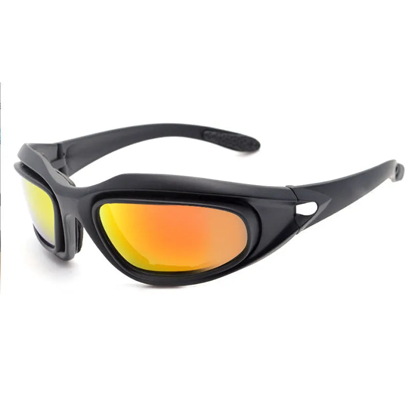 Polarised tactical sunglasses with full rim sports frame in suit colour.
