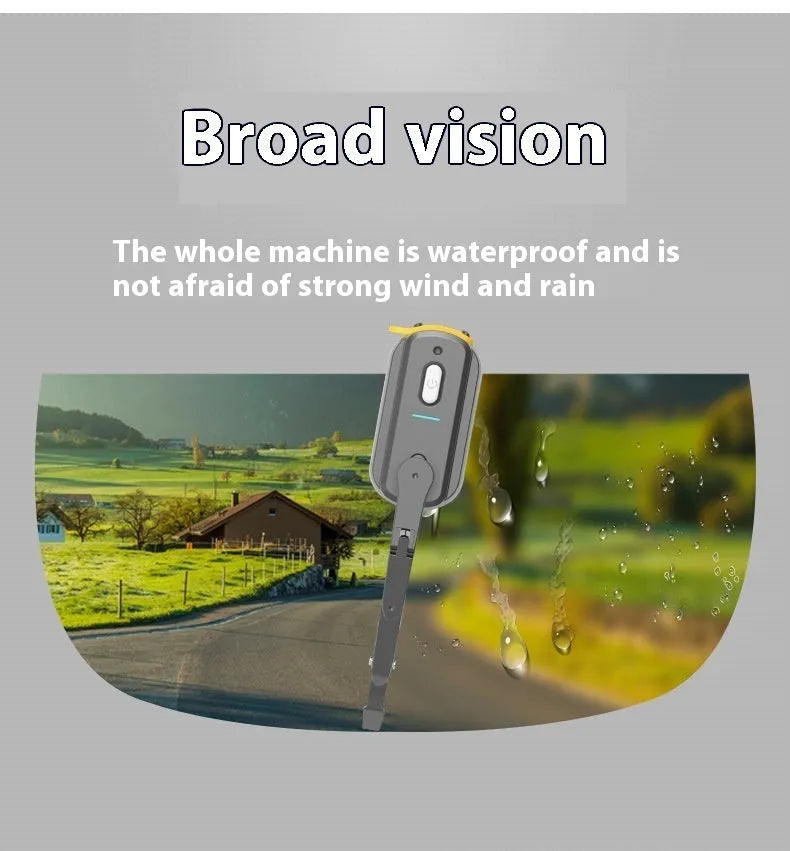 Black 800 mA motorcycle helmet wiper with 65 mm blade for visor rain clearance