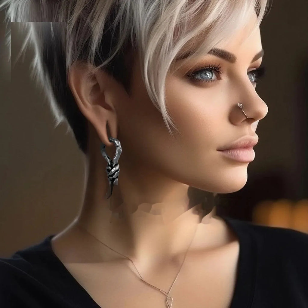 Copper bending and connecting earrings 4mm size retro style