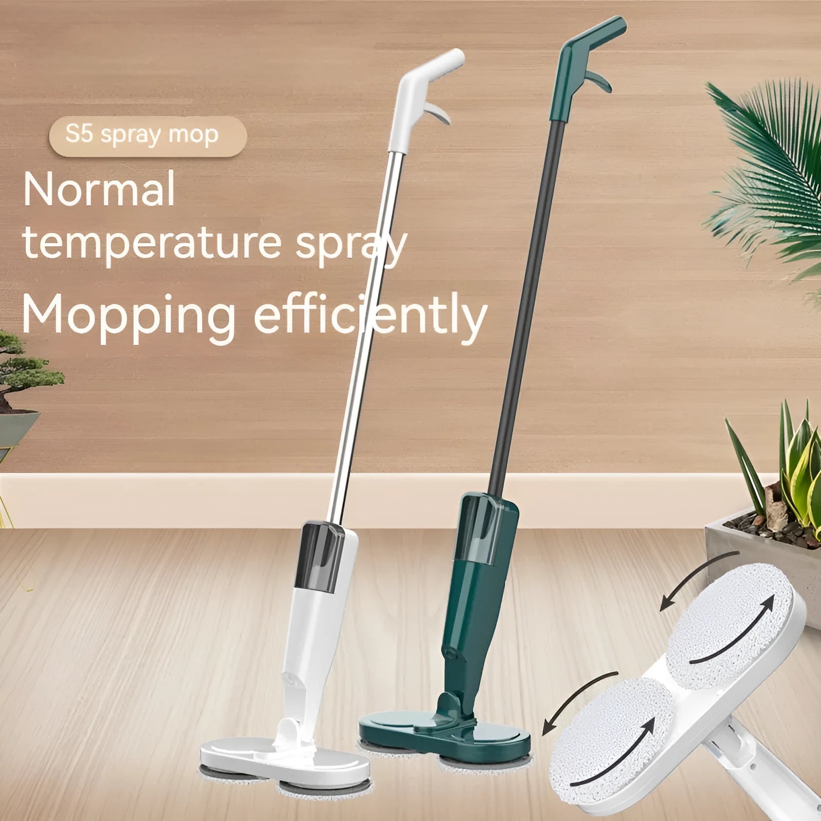 S5 Green cordless wireless sweeping and mopping all-in-one floor cleaning machine
