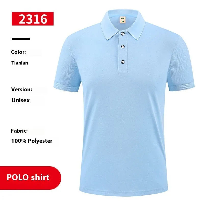 Ice silk short sleeve polo shirt with advertising logo in multiple colour options