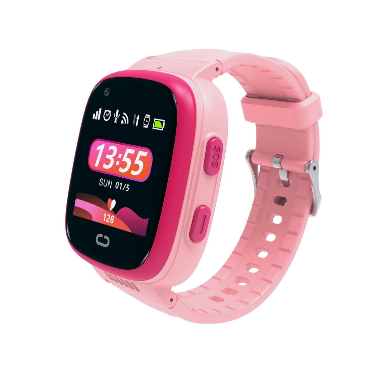 LT08 Netcom video children's phone watch in pink, waterproof with camera and mobile positioning