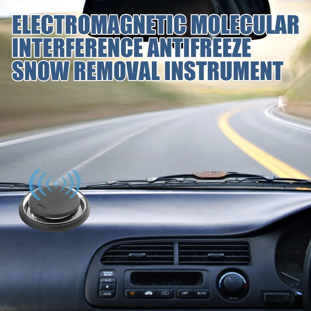Black portable car deicing instrument measuring 7.4cm with lid for snow removal