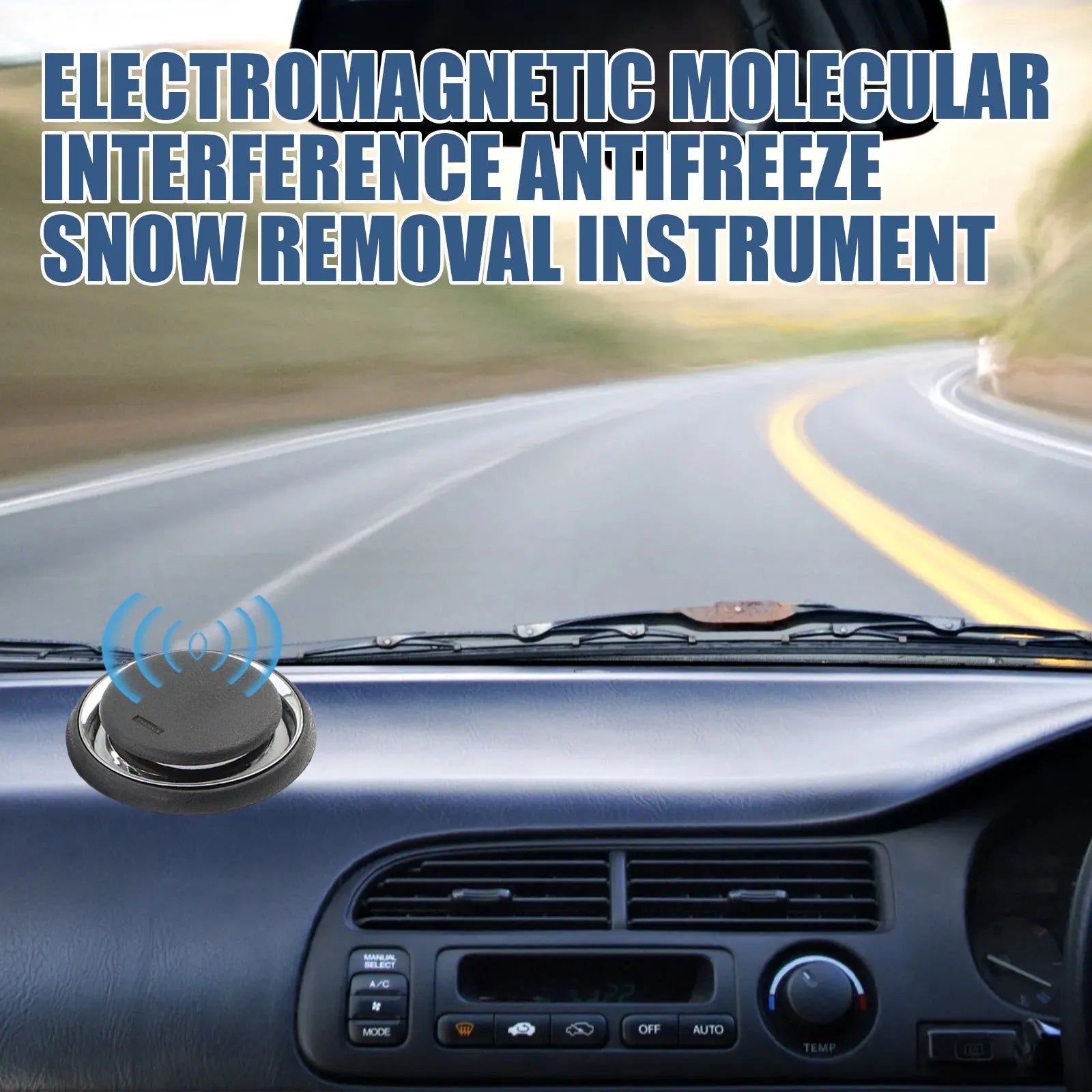 Black portable car deicing instrument measuring 7.4cm with lid for snow removal