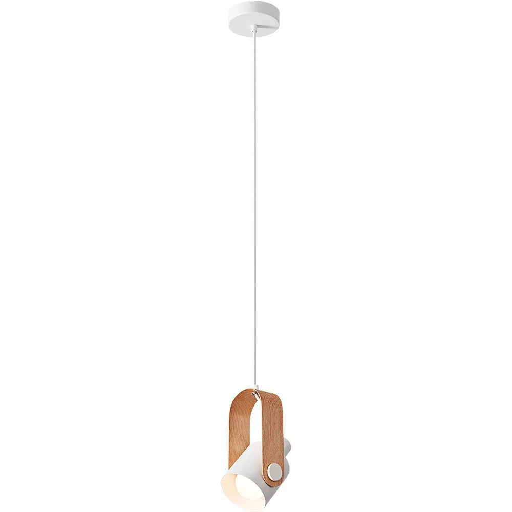 Creative log-style suspension chandelier with wrought iron paint finish in black, 9 cm diameter