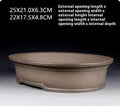 Handmade antique oval purple sand ceramic bonsai pot with shallow 6.3cm height.