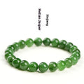 Natural Jasper bead bracelet on Hetian jade string showing polished stones in various sizes.