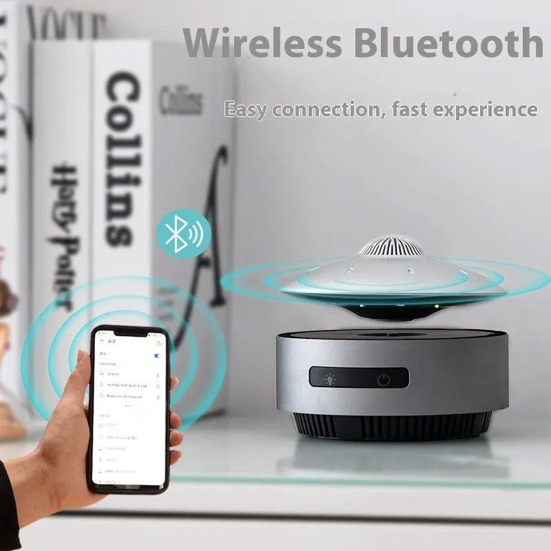 Automatic lifting magnetic levitation Bluetooth speaker in automatic lifting audio colour with ABS construction