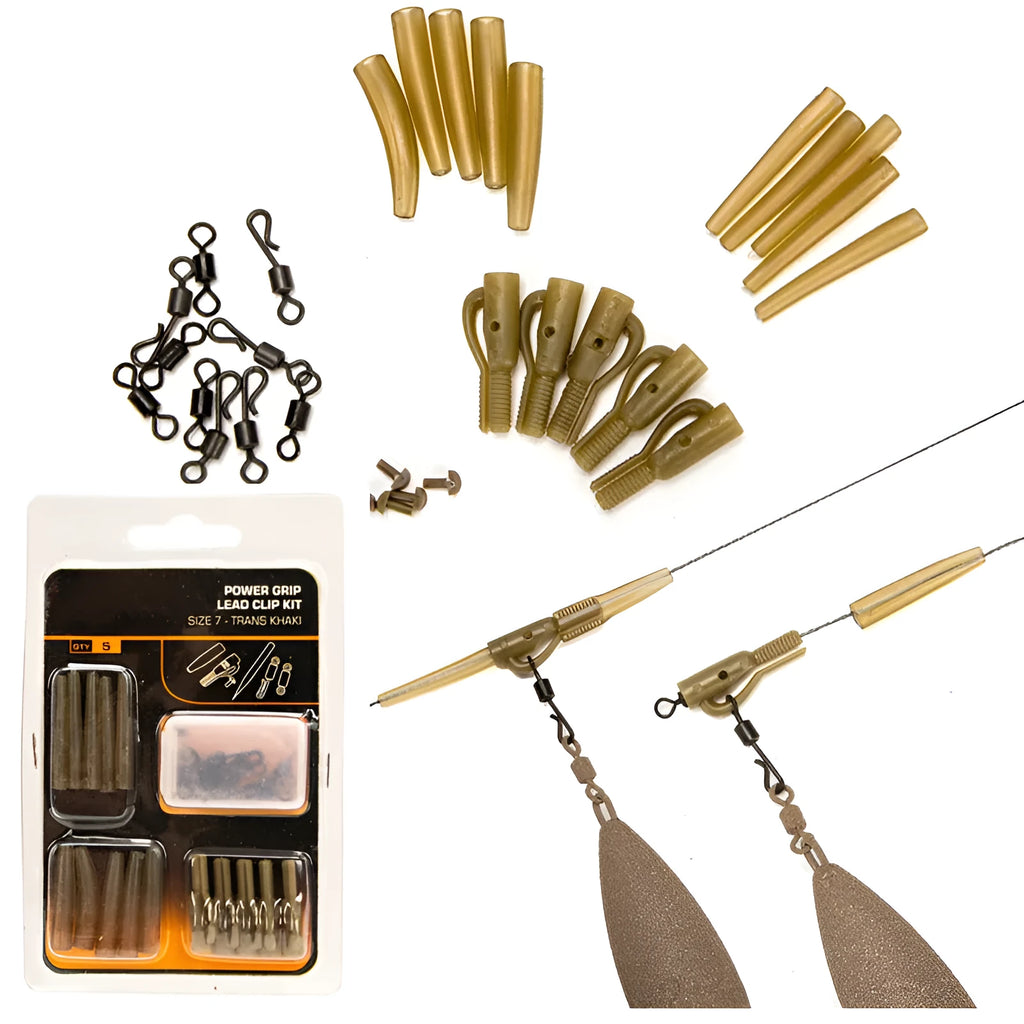 tobly 30 piece European carp fishing accessory set with anti-wind pipes, hoses, beads and screws.