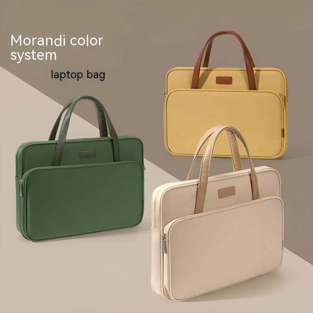 Waterproof Oxford cloth laptop bag handbag in cold sand colour, soft handle, size for 15/15.6/16 inch laptop