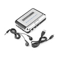 Silver USB cassette tape converter unit for converting tapes to MP3 digital audio files