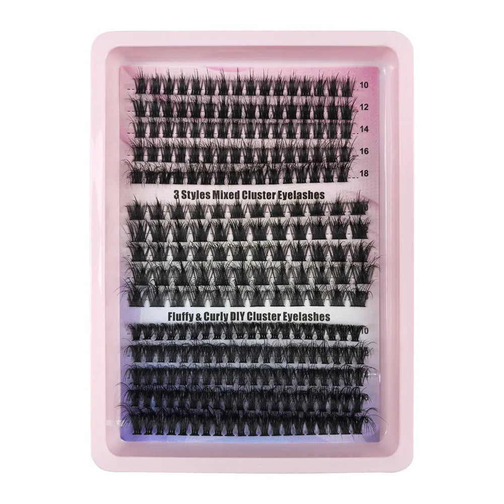 Mixed false eyelash storage case measuring 13.7cm with five specification types