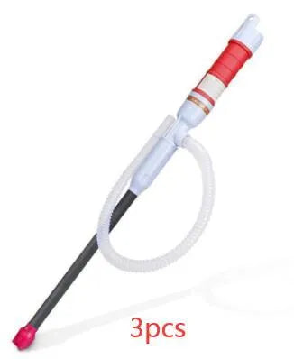 Manual hand pump siphon for fuel oil gasoline transfer in blue or red colours